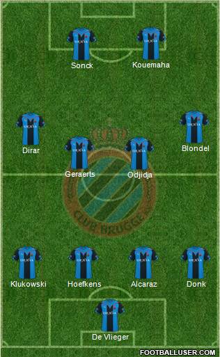 Club Brugge KV  football formation