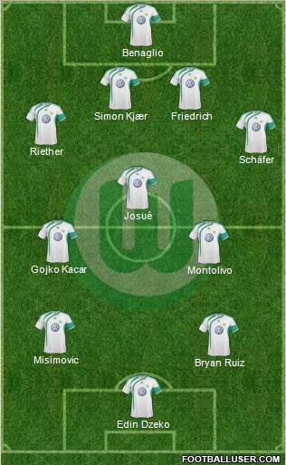 VfL Wolfsburg 4-3-2-1 football formation