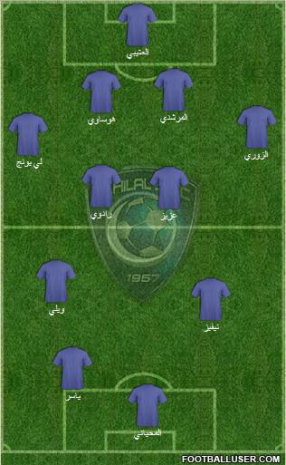 Al-Hilal (KSA) 4-4-1-1 football formation
