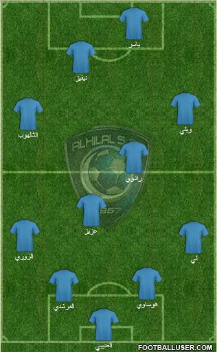 Al-Hilal (KSA) 4-4-1-1 football formation
