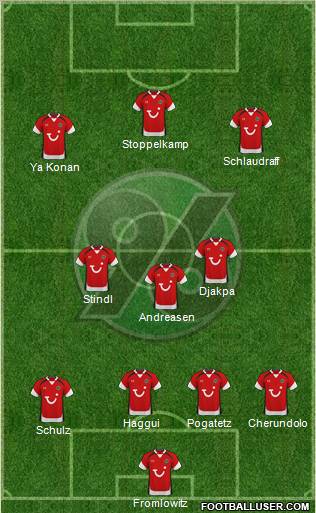 Hannover 96 4-1-2-3 football formation