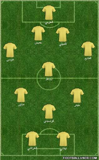 Al-Hazm 4-4-2 football formation