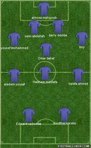 Al-Hilal Omdurman 4-4-2 football formation