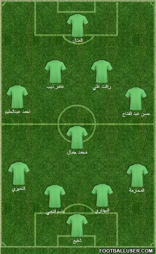 Al-Wehdat 4-5-1 football formation