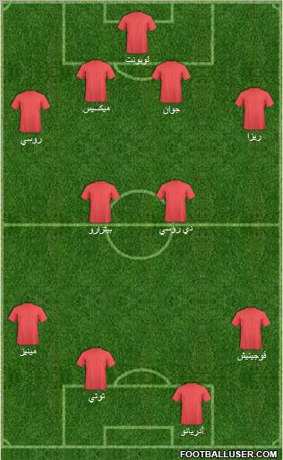 Al-Riyadh 4-2-2-2 football formation