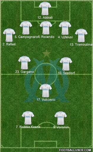 Olympique de Marseille 5-3-2 football formation
