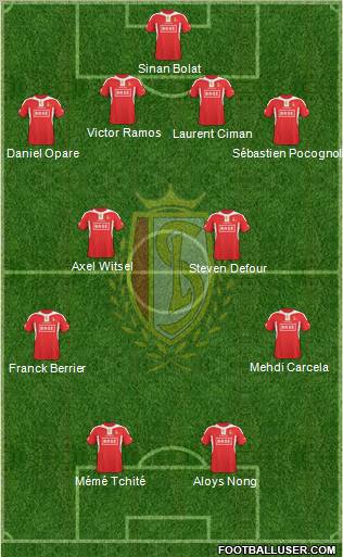 R Standard de Liège 4-2-2-2 football formation