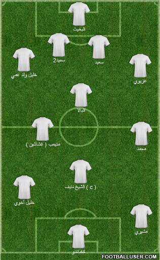 Al-Shabab (KSA) 4-2-1-3 football formation