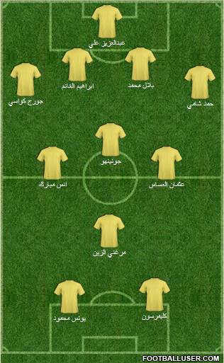 Al-Gharrafa Sports Club 4-3-1-2 football formation