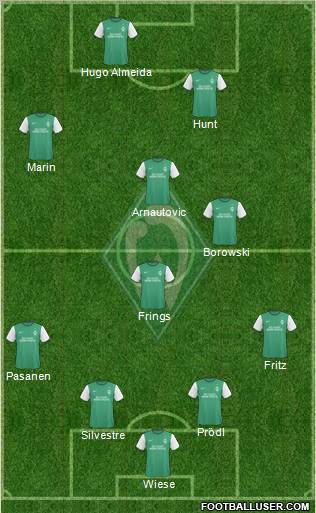 Werder Bremen 4-1-3-2 football formation