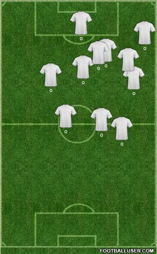 Miedz Legnica 4-2-2-2 football formation