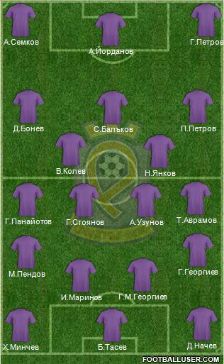 Etar 1924 (Veliko Tarnovo) 4-5-1 football formation