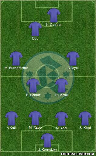 SV Stuttgarter Kickers 4-4-1-1 football formation