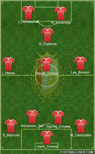 R Standard de Liège 4-3-1-2 football formation
