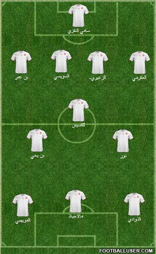 Club Africain Tunis 5-3-2 football formation