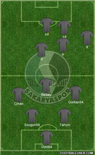 Sakaryaspor A.S. 5-4-1 football formation