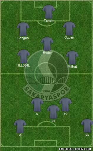 Sakaryaspor A.S. 4-3-1-2 football formation
