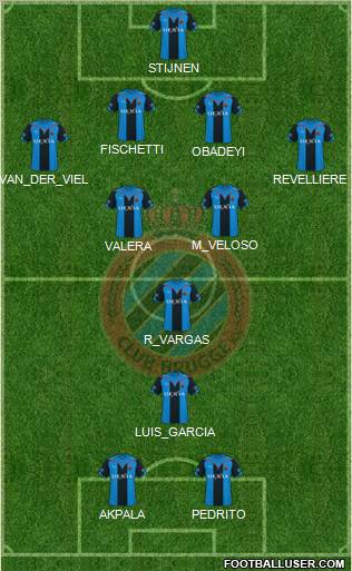Club Brugge KV 4-2-2-2 football formation