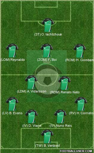 KSV Cercle Brugge 4-2-3-1 football formation