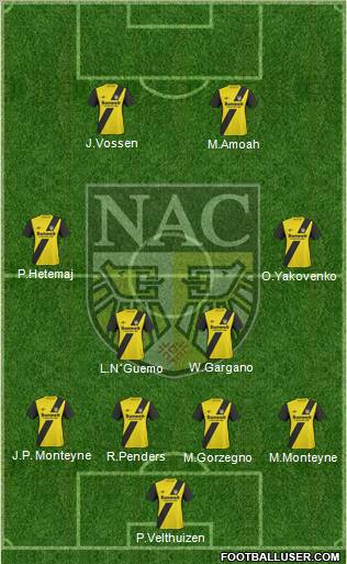 NAC Breda 4-2-2-2 football formation