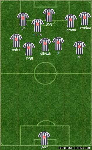 West Bromwich Albion 3-4-2-1 football formation