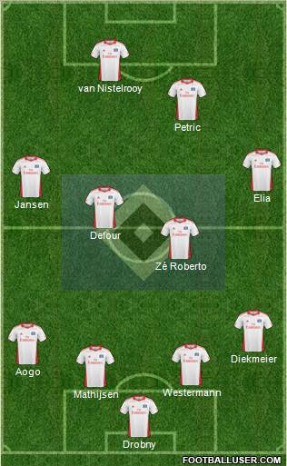 Hamburger SV 4-4-1-1 football formation