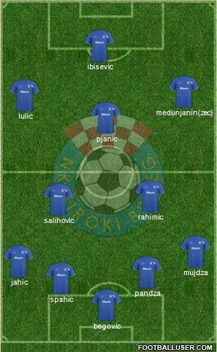 NK Siroki Brijeg 4-2-3-1 football formation