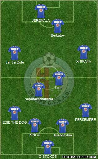 Getafe C.F., S.A.D. 4-2-2-2 football formation