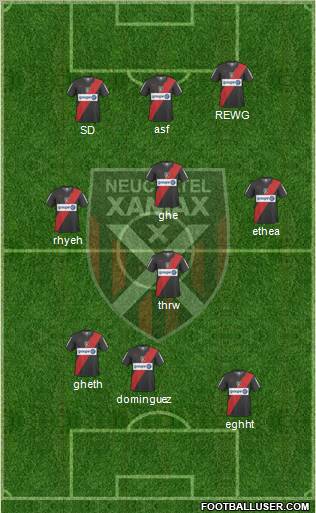 Neuchâtel Xamax FC 3-4-3 football formation