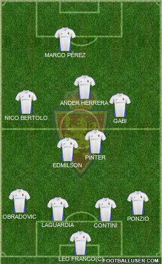 R. Zaragoza S.A.D. 4-1-4-1 football formation