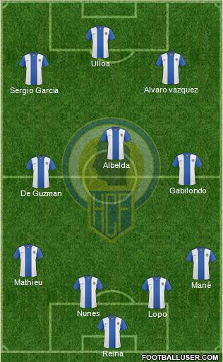 Hércules C.F., S.A.D. 4-3-3 football formation
