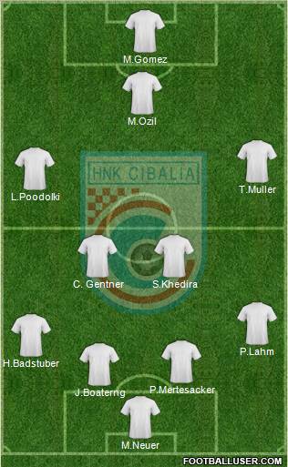 HNK Cibalia 5-3-2 football formation