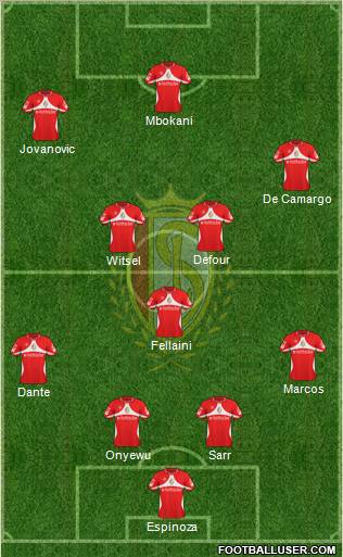 R Standard de Liège 4-3-2-1 football formation