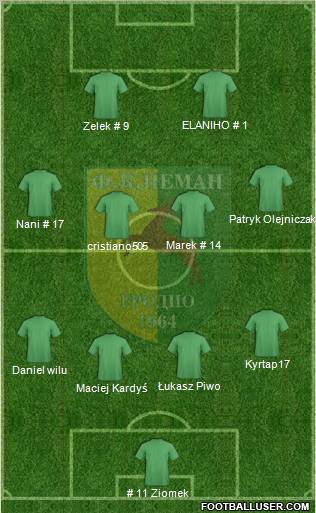 Neman Grodno 4-4-2 football formation
