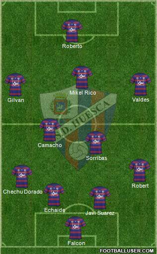 S.D. Huesca 4-2-3-1 football formation