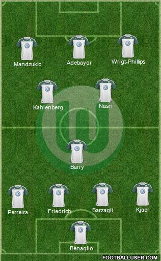 VfL Wolfsburg 4-3-2-1 football formation