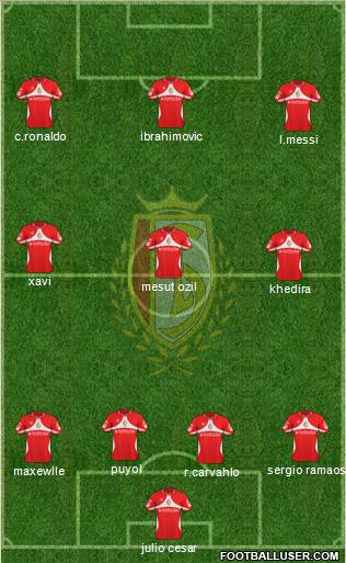 R Standard de Liège 4-3-3 football formation