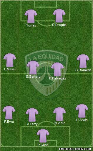 CD La Equidad 3-5-1-1 football formation