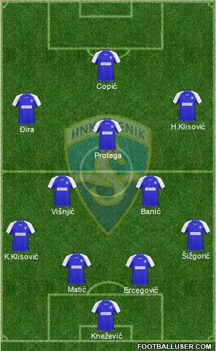 HNK Sibenik 4-5-1 football formation