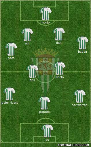 Córdoba C.F., S.A.D. 4-2-3-1 football formation