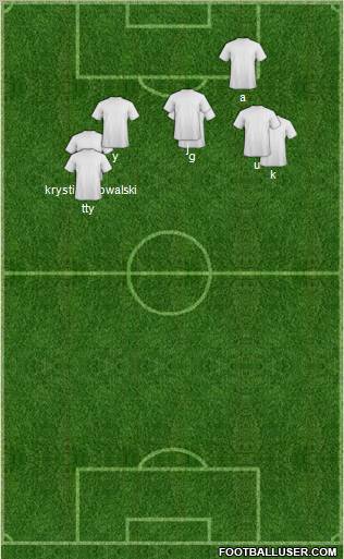 Chrobry Glogow 5-4-1 football formation