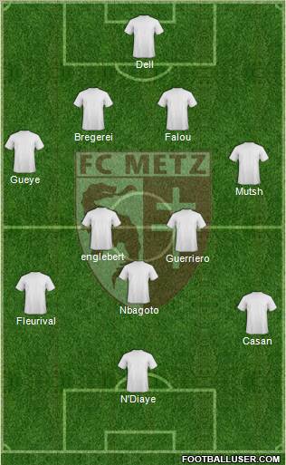 Football Club de Metz 4-5-1 football formation