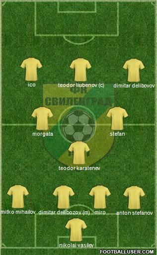 Svilengrad 1921 (Svilengrad) 4-3-3 football formation