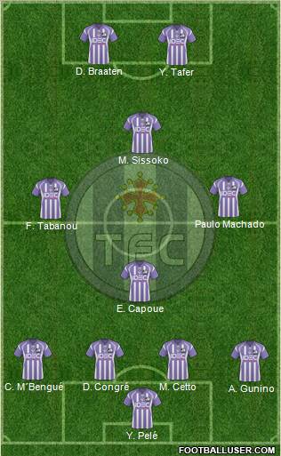 Toulouse Football Club 4-1-3-2 football formation