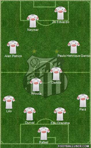 Santos FC 4-2-2-2 football formation