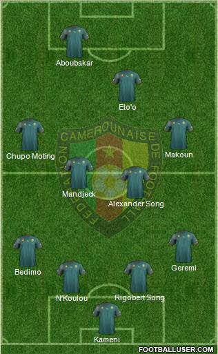 Cameroon 4-4-1-1 football formation