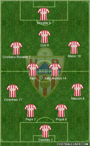 U.D. Almería S.A.D. 4-2-3-1 football formation