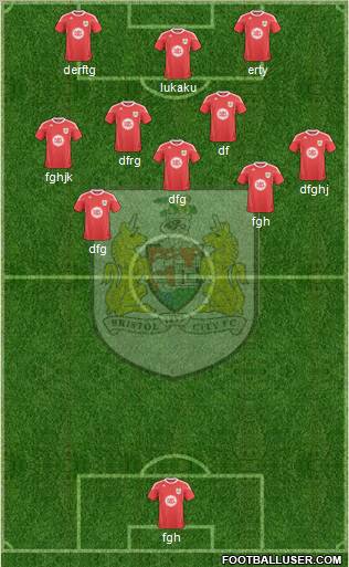 Bristol City 5-4-1 football formation