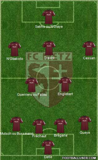 Football Club de Metz 4-5-1 football formation
