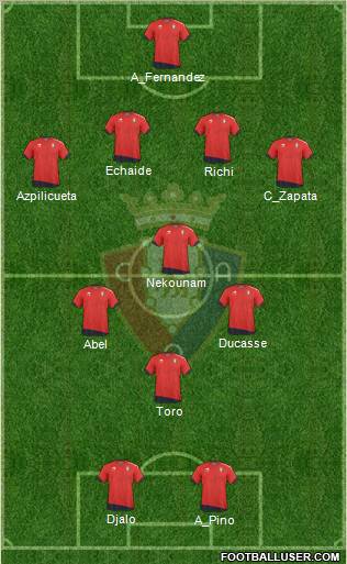 C. At. Osasuna 4-3-1-2 football formation
